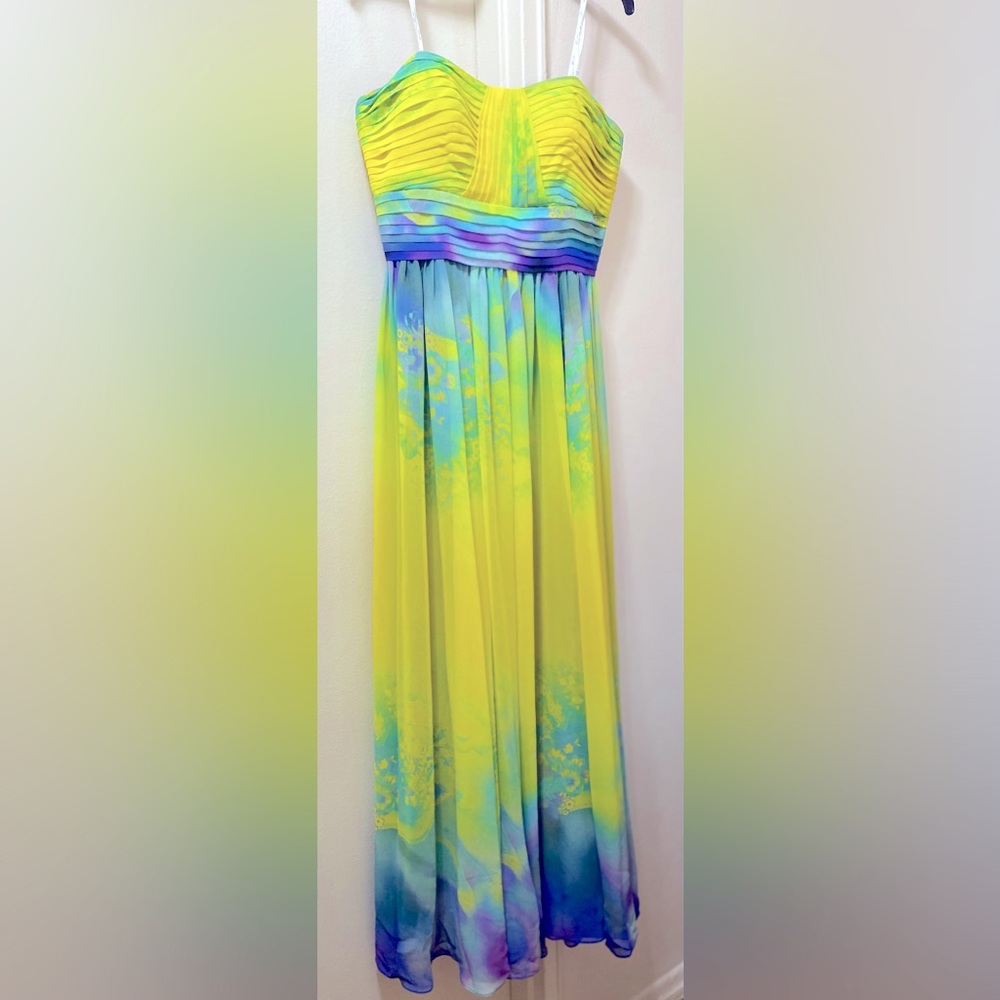 Multicolor wedding guest dress
